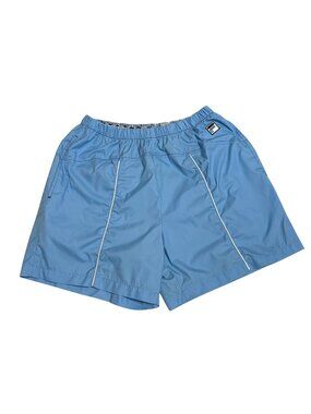 Fila Womens Large Blue Nylon Athletic Shorts Elastic Waist & Logo Lightweight